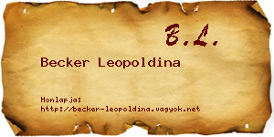 Becker Leopoldina névjegykártya